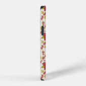 Coque iPhone 12 Pro Jacobean Floral Pattern Rouge Rose Gold Crème (Côté droit)