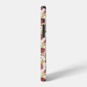 Coque iPhone 12 Pro Jacobean Floral Pattern Rouge Rose Gold Crème (Côté gauche)