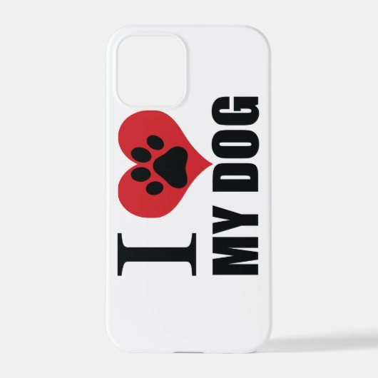 Coque iPhone 12 Pro J'aime mon chien jeter l'oreiller (Verso)