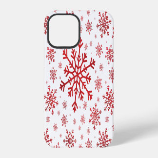 Coque iPhone 12 Pro Joli Noël rouge Flammes de neige sur le Blanc d'hi