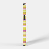Coque iPhone 12 Pro Jolies rayures blanches jaunes (Côté droit)