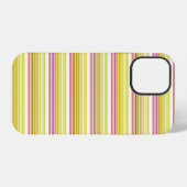 Coque iPhone 12 Pro Jolies rayures blanches jaunes (Verso Horizontal)