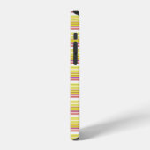 Coque iPhone 12 Pro Jolies rayures blanches jaunes (Côté gauche)