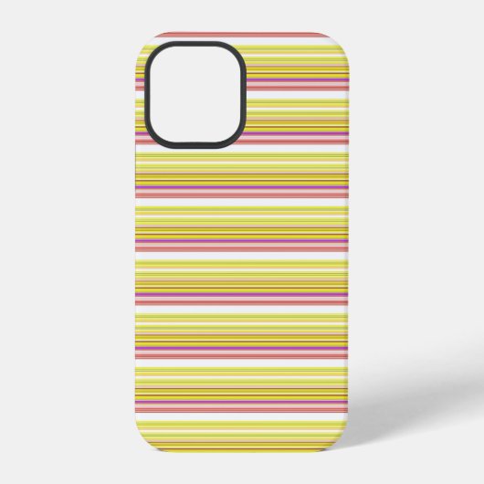 Coque iPhone 12 Pro Jolies rayures blanches jaunes (Verso)