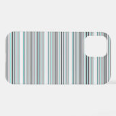 Coque iPhone 12 Pro Jolies rayures grises aqua (Verso Horizontal)
