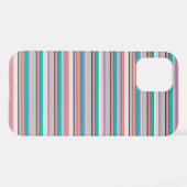 Coque iPhone 12 Pro Jolies rayures grises aqua (Verso Horizontal)