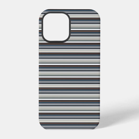 Coque iPhone 12 Pro Jolies rayures grises et blanches (Verso)
