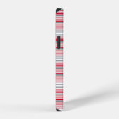 Coque iPhone 12 Pro Jolies rayures grises rouges (Côté droit)
