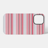 Coque iPhone 12 Pro Jolies rayures grises rouges (Verso Horizontal)