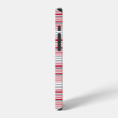 Coque iPhone 12 Pro Jolies rayures grises rouges (Côté gauche)