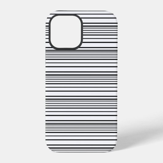 Coque iPhone 12 Pro Jolies rayures noires et blanches (Verso)