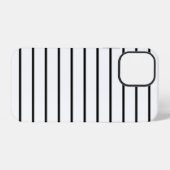 Coque iPhone 12 Pro Jolies rayures noires et blanches (Verso Horizontal)