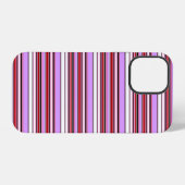 Coque iPhone 12 Pro Jolies rayures rouge violet (Verso Horizontal)
