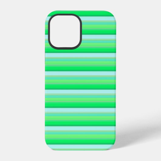 Coque iPhone 12 Pro Jolies rayures vert aqua (Verso)