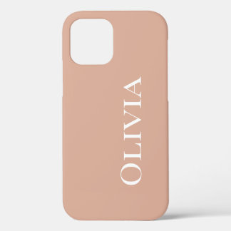 Coque iPhone 12 Pro Légère personnalisée Désert Orange Typographie mod