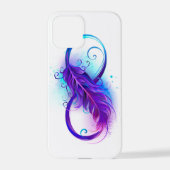 Coque iPhone 12 Pro L'infini avec plume violette (Verso)