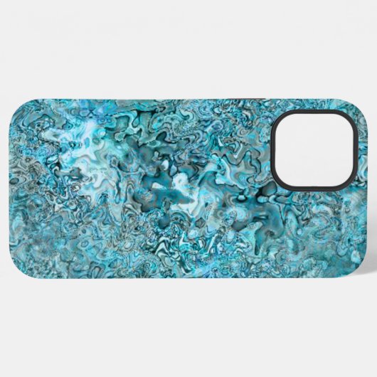 Coque iPhone 12 Pro Max Abalone Pāua Shell Aqua Blue (Verso Horizontal)