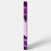 Coque iPhone 12 Pro Max Agate Violette avec Monogramme Pailleté Argent (Côté gauche)