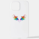 Coque iPhone 12 Pro Max Ailes fluffy arc-en-ciel (Verso)
