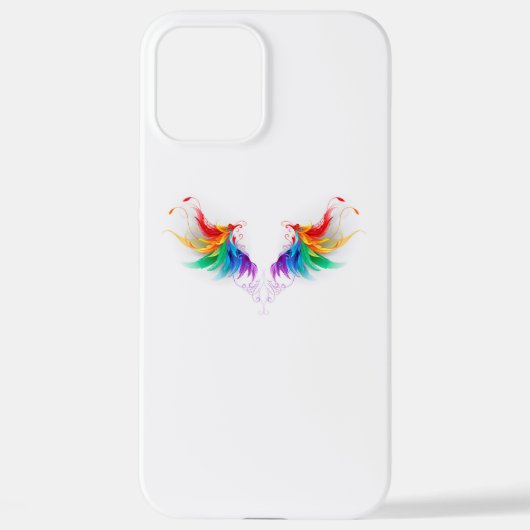 Coque iPhone 12 Pro Max Ailes fluffy arc-en-ciel (Verso)