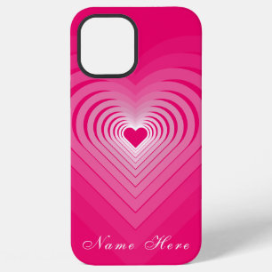 Coque iPhone 12 Pro Max Amour - Ajoutez votre nom / Texte - Rose romantiqu