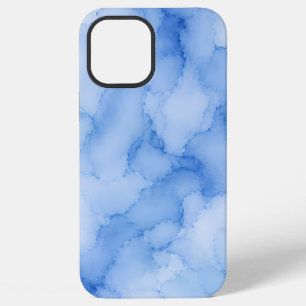 Coque iPhone 12 Pro Max Aquarelle Abstraite Bleu Douce