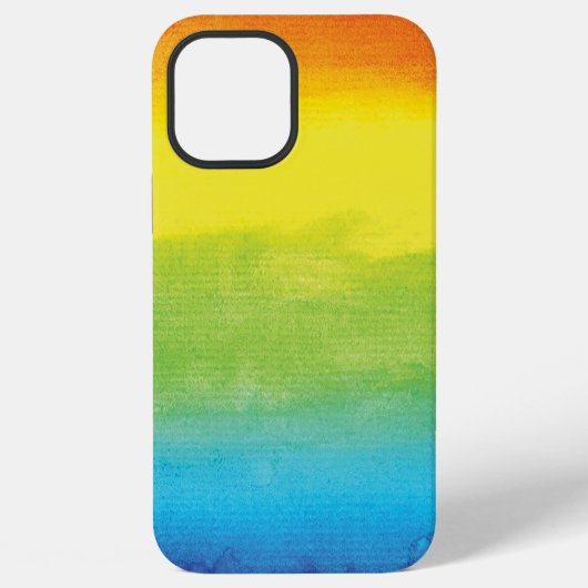 Coque iPhone 12 Pro Max Aquarelle Arc-en-ciel Fierté Brillante Vibrante (Verso)