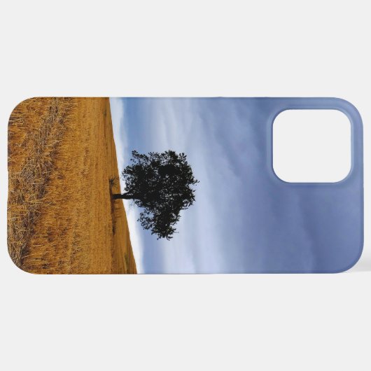 Coque iPhone 12 Pro Max Arbre dans un champ de blé (Retour horizontal)