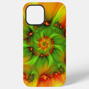 Coque iPhone 12 Pro Max Art abstrait fractal moderne coloré psychédélique