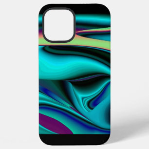 Coque iPhone 12 Pro Max Art Abstrait Futuriste 3D Métallique Arc-en-Ciel