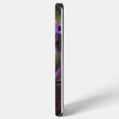 Coque iPhone 12 Pro Max Art fractal abstrait violet pourpre kaki coloré (Côté gauche)