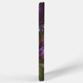 Coque iPhone 12 Pro Max Art fractal abstrait violet pourpre kaki coloré (Côté droit)