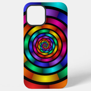 Coque iPhone 12 Pro Max Art fractal moderne coloré et rond