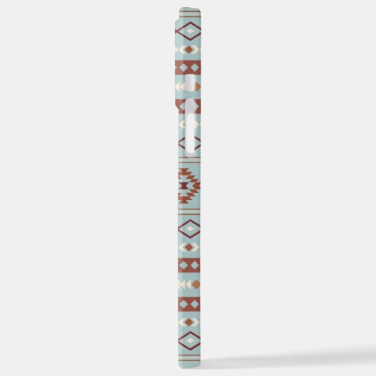 Coque iPhone 12 Pro Max Aztec Mixte Motif Motif Rusts Crème Bleu (Côté gauche)