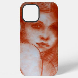 Coque iPhone 12 Pro Max BEAUTÉ ROMANTIQUE / Portrait de femme en brun sépi