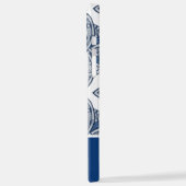 Coque iPhone 12 Pro Max Bleu Celtique noeud personnalisé avec votre nom (Côté gauche)