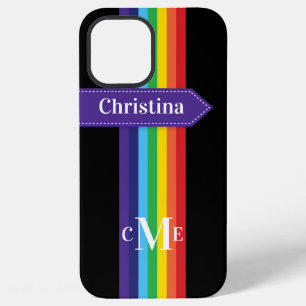 Coque iPhone 12 Pro Max Boîtier pour iPhone 12 Pro Rayures arc-en-ciel a