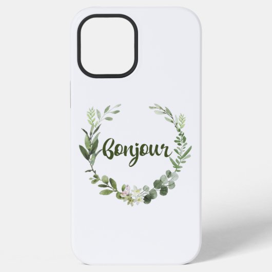 Coque iPhone 12 Pro Max Bonjour Hello français (Verso)