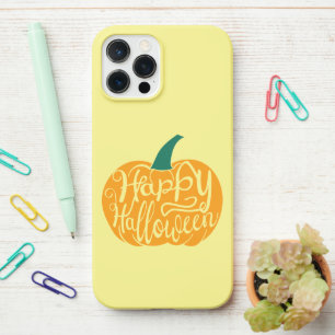 Coque iPhone 12 Pro Max Bonne lettre Halloween sur citrouille sculpté