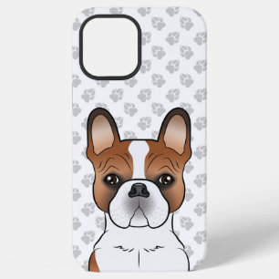Coque iPhone 12 Pro Max Bouledogue Français Rouge Pie Cute Chien de Dessin