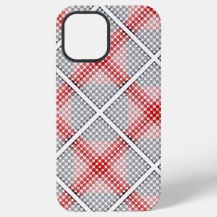 Coque iPhone 12 Pro Max Boules noires à rouges ou trous, formant des carré