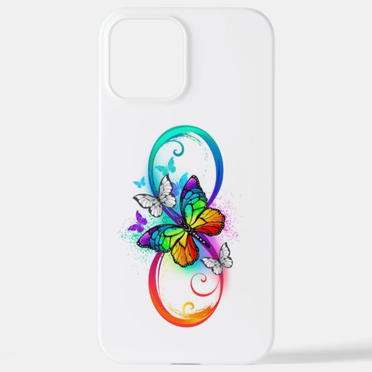 Coque iPhone 12 Pro Max Bright infinity with rainbow butterfly (Verso)