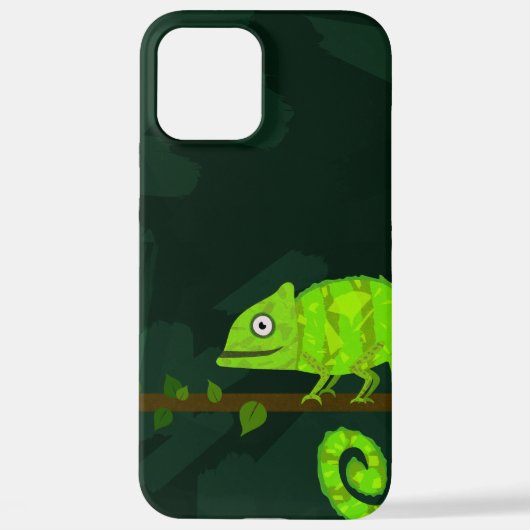 Coque iPhone 12 Pro Max Caméléon vert mignon (Verso)