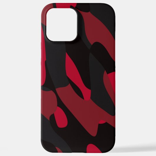 Coque iPhone 12 Pro Max camo rouge et noir (Verso)