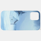 Coque iPhone 12 Pro Max Camping d'hiver dans une forêt de neige (Retour horizontal)