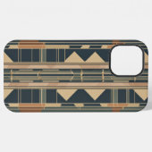 Coque iPhone 12 Pro Max carré bleu brun (Verso Horizontal)