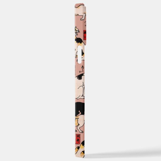 Coque iPhone 12 Pro Max chats japonais Ukiyo-e Funny kitty (Côté droit)