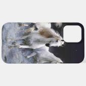 Coque iPhone 12 Pro Max Chevaux à lancer l'oreiller (Retour horizontal)