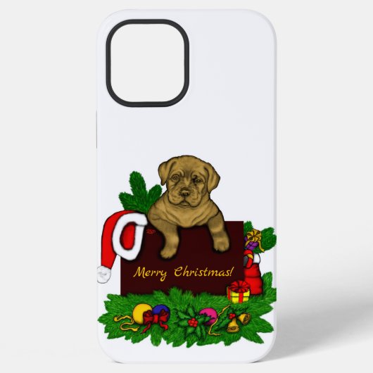 Coque iPhone 12 Pro Max Chiots de Noël (Verso)