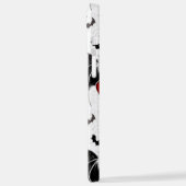 Coque iPhone 12 Pro Max Coeur d'Halloween avec ailes de chauve-souris noir (Côté gauche)